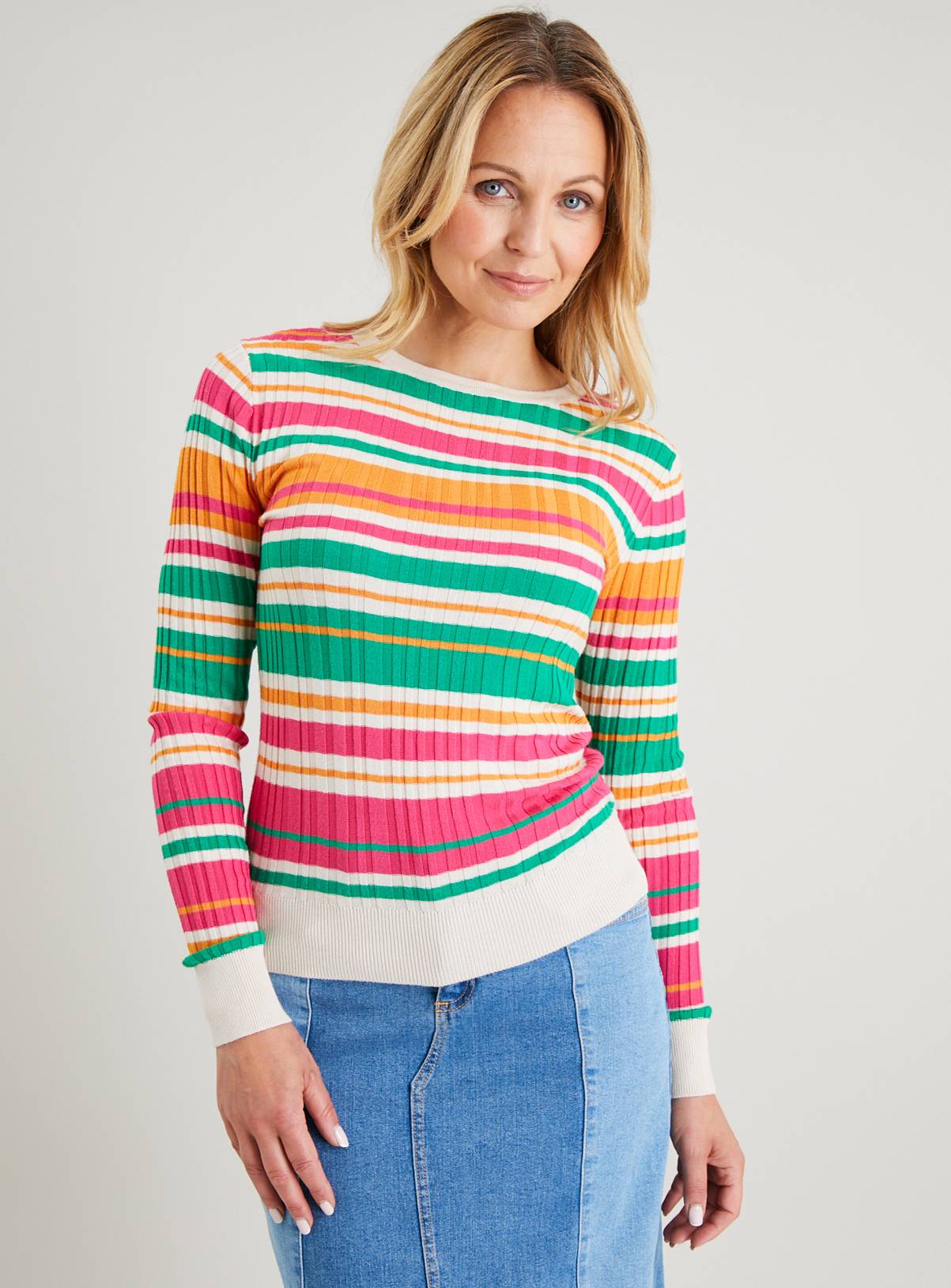 Bright Ribbed Stripe Jumper 10 - Image 1